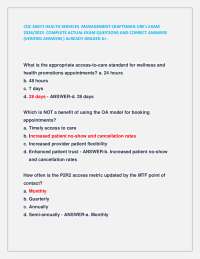 CDC 4A071 HEALTH SERVICES MANAGEMENT CRAFTSMAN URE's EXAM 2024/2025 COMPLETE ACTUAL EXAM
