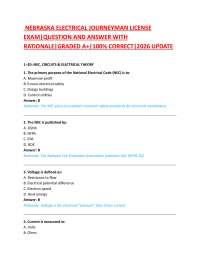 NEBRASKA ELECTRICAL JOURNEYMAN LICENSE EXAM