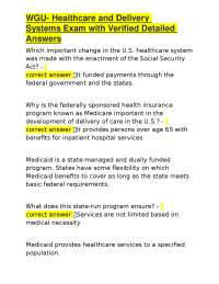 WGU- Healthcare and Delivery Systems Exam with Verified Detailed Answers