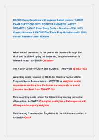 CAOHC Exam Questions with Answers Latest Update | CAOHC EXAM QUESTIONS WITH CORRECT ANSWE