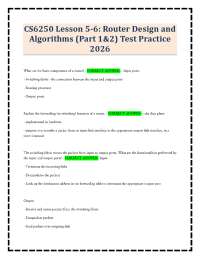 CS6250 Lesson 5-6: Router Design and Algorithms (Part 1&2) Test Practice 2026