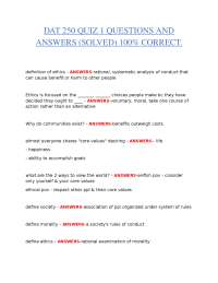 DAT 250 QUIZ 1 | QUESTIONS AND ANSWERS | SOLVED 100% CORRECT