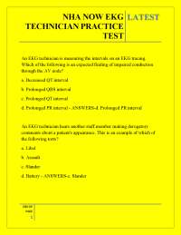 NHA NOW EKG TECHNICIAN PRACTICE TEST LATEST