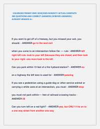 COLORADO PERMIT DMV 2024/2025 NEWEST!! ACTUAL COMPLETE 300 QUESTIONS AND CORRECT ANSWERS