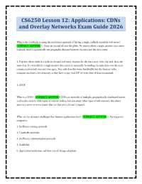 CS6250 Lesson 12: Applications: CDNs and Overlay Networks Exam Guide 2026