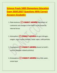Science Praxis 5005 Elementary Education Exam 2026\2027 Questions With Correct Answers G