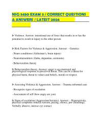 NSG 3450 EXAM 3 / CORRECT QUESTIONS & ANSWERS / LATEST 2026