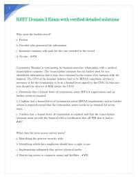 RHIT Domain 2 Exam with verified detailed solutions