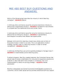 MIE 480 BEST BUY | QUESTIONS AND ANSWERS | COMPLETE SOLUTIONS