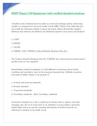 RHIT Exam (150 Questions) with verified detailed solutions