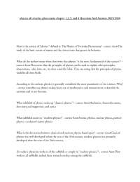 physics of everyday phenomena chapter 1,2,3, and 4 Questions And Answers 2025/2026