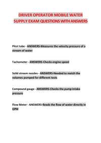 DRIVER OPERATOR MOBILE WATER SUPPLY EXAM QUESTIONS WITH ANSWERS