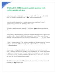 (DOMAIN 5) RHIT Exam study guide questions with verified detailed solutions