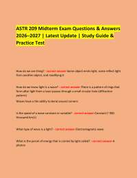ASTR 209 Midterm Exam Questions & Answers 2026–2027 | Latest Update | Study Guide & Pra