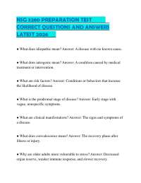 NSG 3280 PREPARATION TEST CORRECT QUESTIONS AND ANSWERS