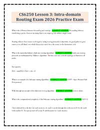 CS6250 Lesson 3: Intra-domain Routing Exam 2026 Practice Exam