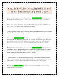 CS6250 Lesson 4: AS Relationships and Inter-domain Routing Exam 2026