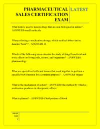 PHARMACEUTICAL SALES CERTIFICATION EXAM LATEST