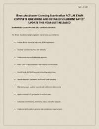 Illinois Auctioneer Licensing Examination ACTUAL EXAM COMPLETE QUESTIONS AND DETAILED SOLU