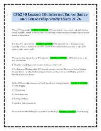 CS6250 Lesson 10: Internet Surveillance and Censorship Study Exam 2026