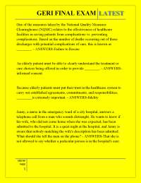 GERI FINAL EXAM LATEST,GERI FINAL EXAM LATEST