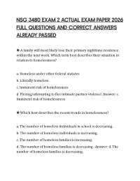 NSG 3480 EXAM 2 ACTUAL EXAM PAPER 2026 FULL QUESTIONS AND CORRECT ANSWERS ALREADY PASSED