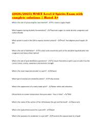 (2026/2027) WSET Level 2 Spirits Exam with complete solutions | Rated A+