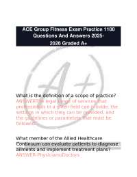 ACE Group Fitness Exam Practice 1100 Questions And Answers 2025- 2026 Graded A+