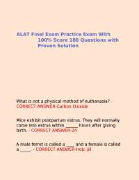 ALAT Final Exam Practice Exam With 100% Score 180 Questions with Proven Solution