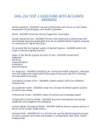 DHG 154 TEST 1 QUESTIONS WITH ACCURATE ANSWERS.
