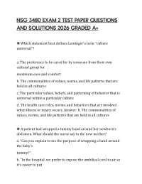 NSG 3480 EXAM 2 TEST PAPER QUESTIONS AND SOLUTIONS 2026 GRADED A+