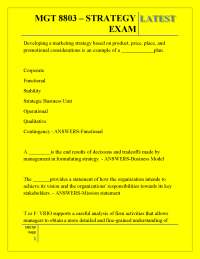 MGT 8803 – STRATEGY LATEST EXAM