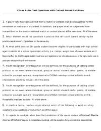 Chsaa Rules Test Questions with Correct Solved Solutions