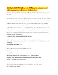 2026/2027 WSET Level 2 Wine Sessions 1 – 3 with complete solutions | Rated A+