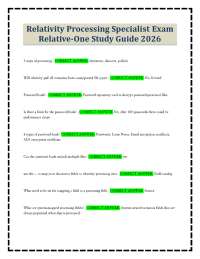 Relativity Processing Specialist Exam Relative-One Study Guide 2026