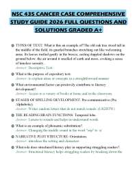 NSC 435 CANCER CASE COMPREHENSIVE STUDY GUIDE 2026 FULL QUESTIONS AND SOLUTIONS GRADED A+
