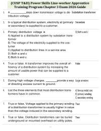 (CUSP T&D) Power Skills Line-worker Apprentice Training Program Chapter 3 Exam 2026 Guide