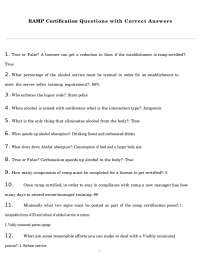 RAMP Certification Questions with Correct Answers
