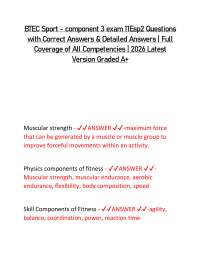 BTEC Sport Component 3 Exam 11Esp2 (Latest 2026) | Verified Questions & Detailed Answers |