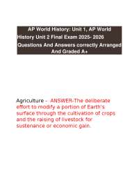 AP World History: Unit 1, AP World History Unit 2 Final Exam 2025- 2026 Questions And An