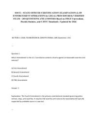 SOCE – STATE OFFICER CERTIFICATION EXAMINATION (LAW ENFORCEMENT OPERATIONS & LEGAL PROCED