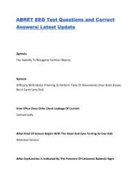 ABRET EEG Test Questions and Correct Answers| Latest Update