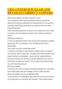 CRNA INTERVIEW EXAM AND DETAILED CORRECT ANSWERS