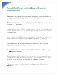 Colorado POST study, and final Exam with accurate detailed solutions