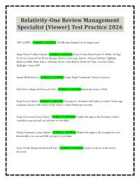 Relativity-One Review Management Specialist (Viewer) Test Practice 2026
