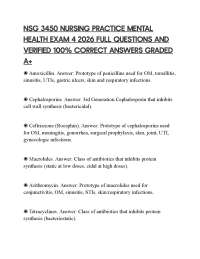 NSG 3450 NURSING PRACTICE MENTAL HEALTH EXAM 4 2026 FULL QUESTIONS AND CORRECT ANSWERS