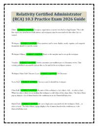 Relativity Certified Administrator (RCA) 10.3 Practice Exam 2026 Guide
