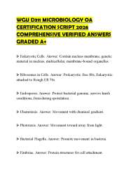 WGU D311 MICROBIOLOGY OA CERTIFICATION SCRIPT 2026 COMPREHENSIVE VERIFIED ANSWERS GRADED A