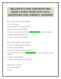 RELATIVITY-ONE CERTIFIED PRO EXAM LATEST EXAM 2025-2026 QUESTIONS AND CORRECT ANSWERS