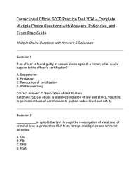 Correctional Officer SOCE Practice Test 2026: MCQs, Answers & Rationales Guide